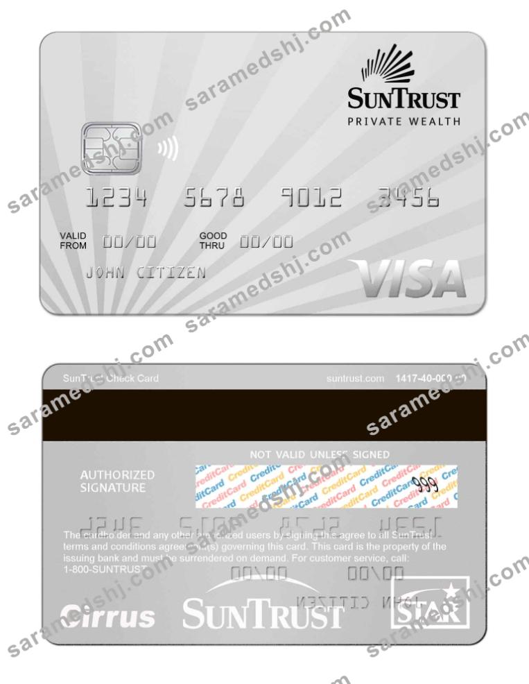 USA SunTrust bank visa card